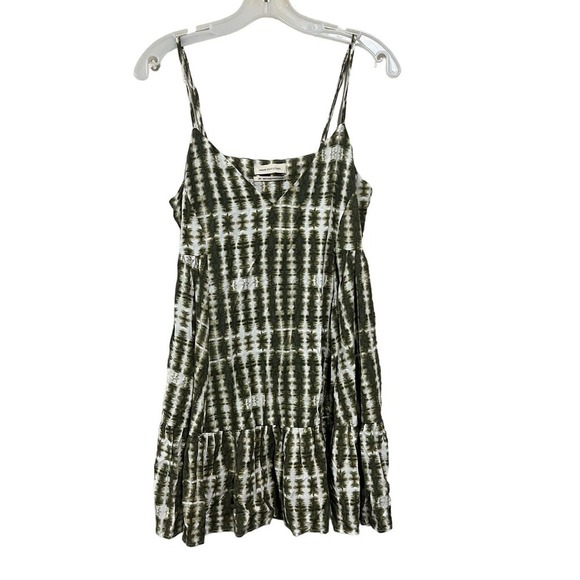 NWT Urban Outfitters Green Cream Tie Dye Mini Sundress V Neck Size Small - Picture 1 of 4